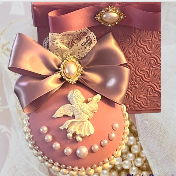 Shabby Chic Christmas Tree Ornament Set 3, X-Mas Tree decorations, Victorian - Picture 10 of 16